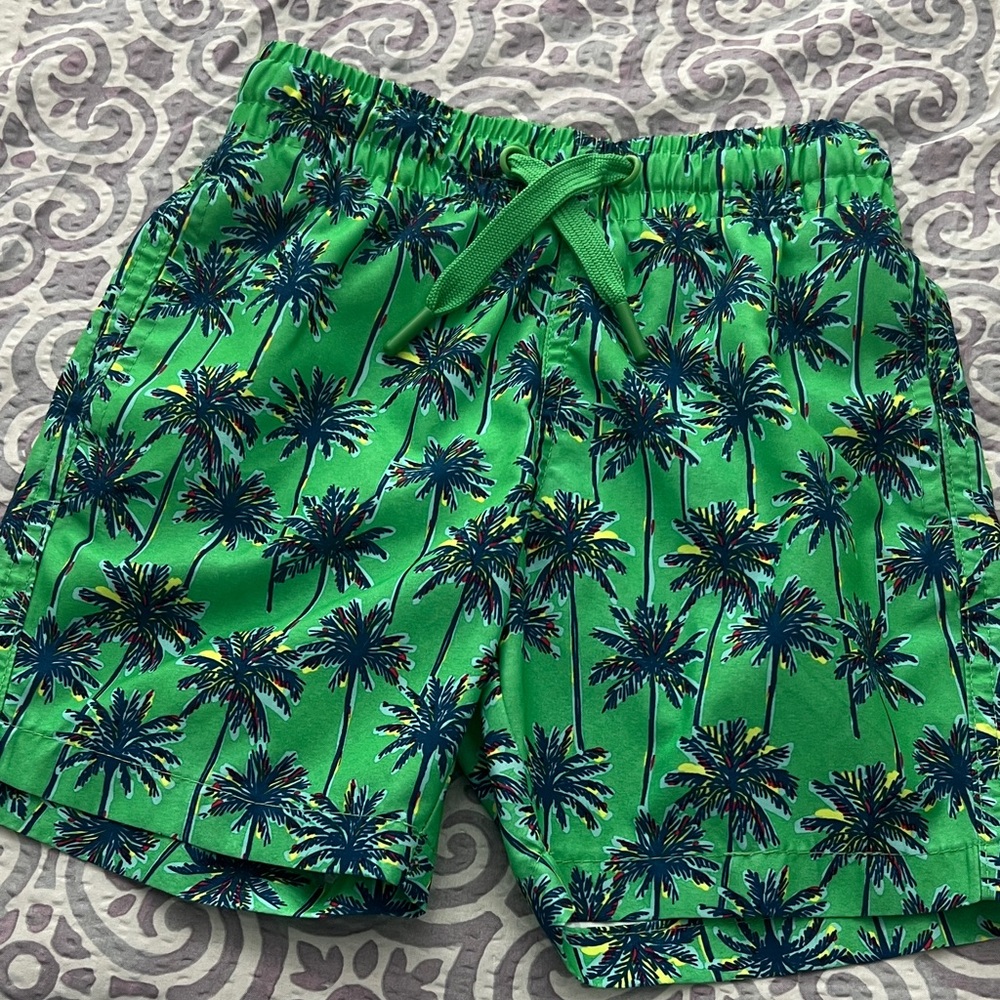 Green Palm Tree Print Shorts boys